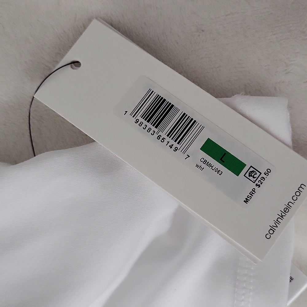 Calvin Klein Men's White Muscle Tee - Picture 3 of 7